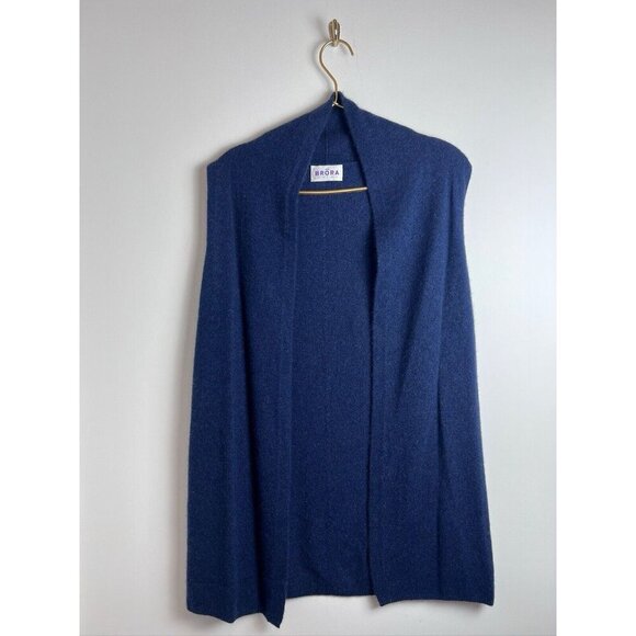 Brora Sweater Womens Cashmere Cardigan Vest Cozy Blue 4-6 - Picture 6 of 13